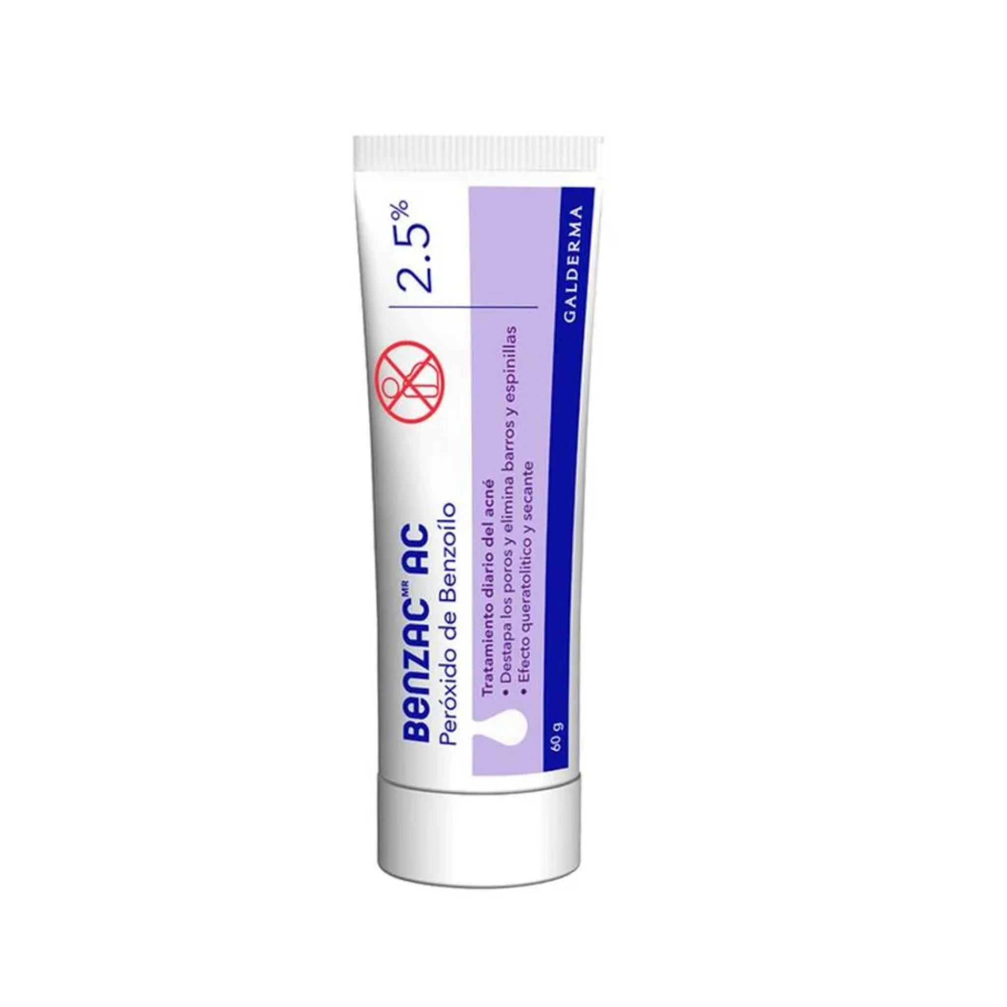 Benzac AC 2.5% (Peróxido de Benzoilo) Gel, Galderma, 60g